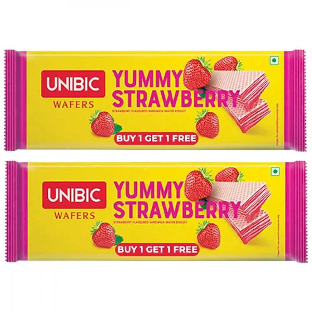 Unibic Wafer Yummy Strawebry Buy 1 Get 1 Free 75G