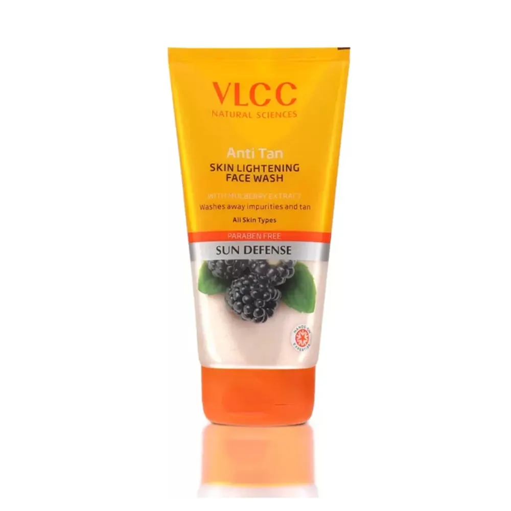 Vlcc Anti Tan Skin Lightening Face Wash Sun Defense Paraben Free All Skin Types 150G