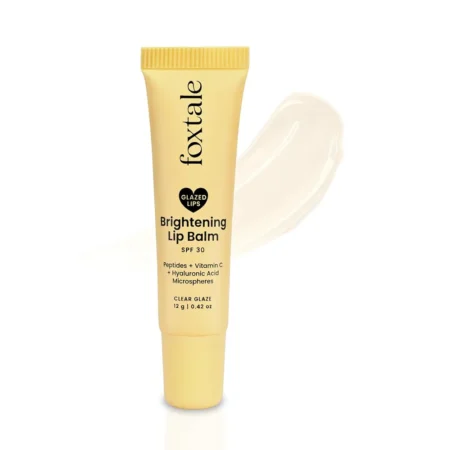 FOXTALE BRIGHTENING LIP BALM SPF 30 VANILLA FLAVOUR CLEAR GLAZE 12G