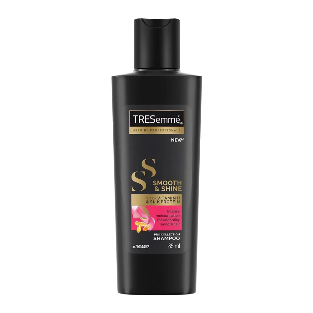 Tresemme Used By Professionals Smooth Shine+ Silk Protein Professional Shampoo 100% Smoother Hair With Shine In 1 Wash 85Ml