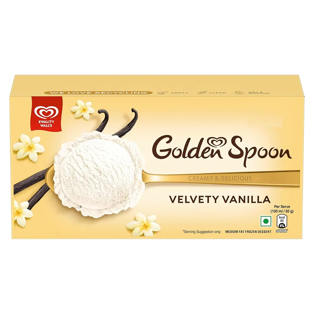 Kwality Wall'S Ice Cream Golden Spoon Vanila Pp 700Ml