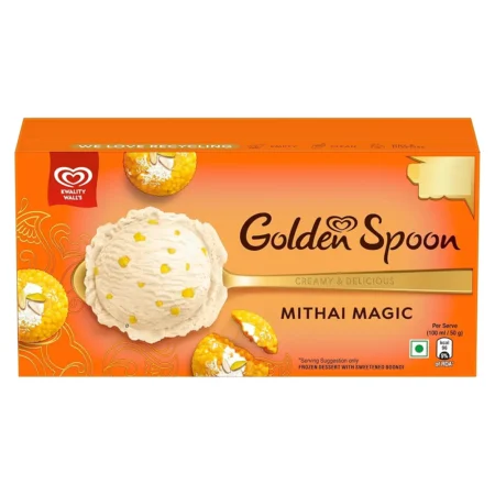 Kwality Wall'S Ice Cream Golden Spoon Methai Magic 700Ml