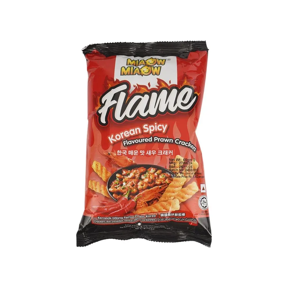 Miaow Miaow Flame Korean Spicy Flavoured Prawn Crackers 60G (Copy)