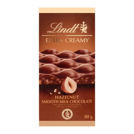 Lindt Extra Creamy Hazelnut Smooth Milk Chocolate 80G