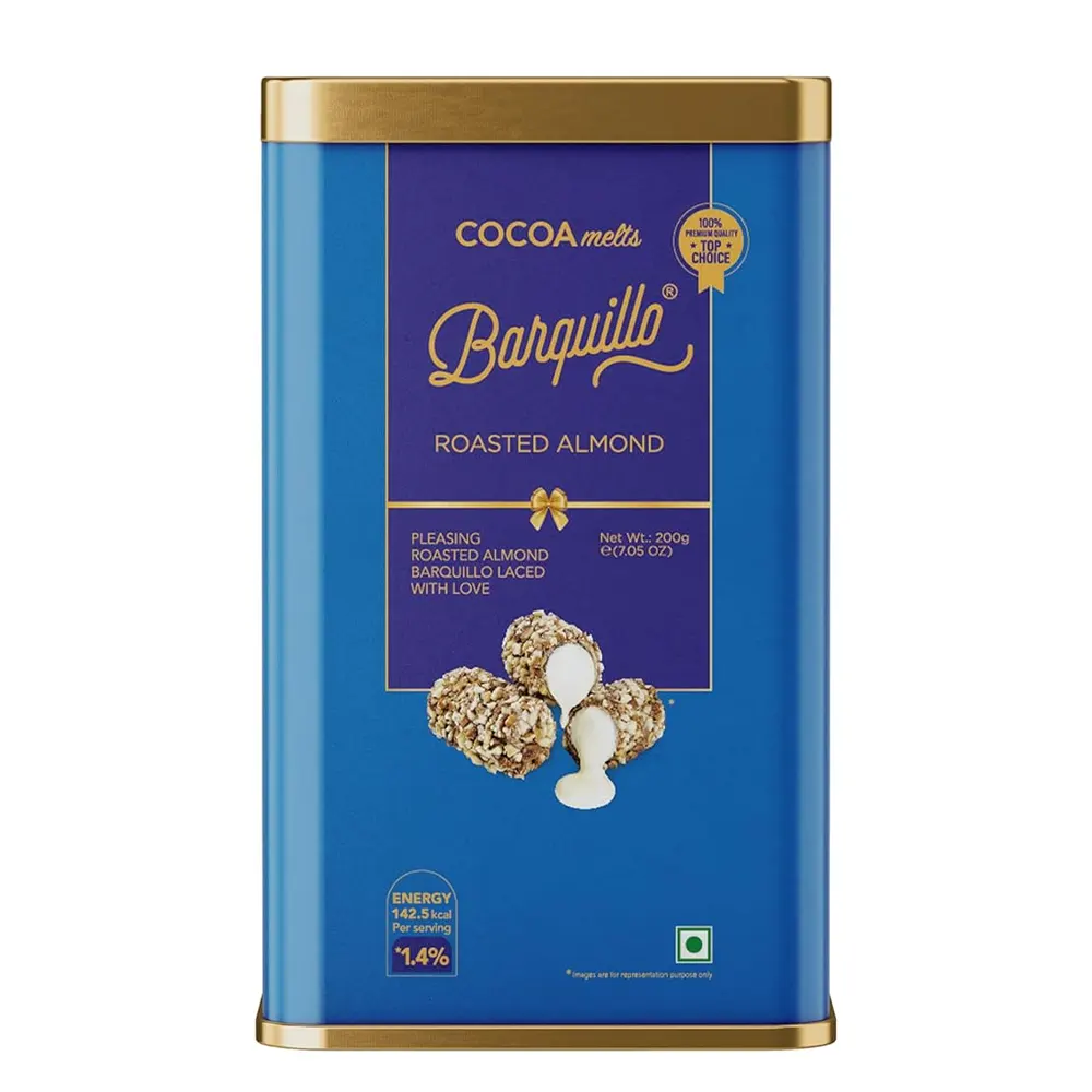 Cocoa Melts Barquillo Roasted Almonds Chocolate Tin Pack 200G