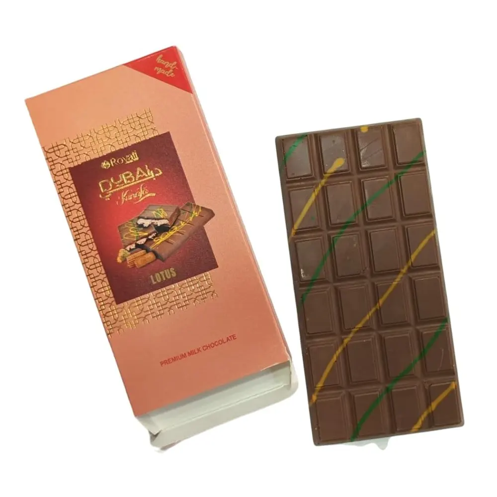 Royati Dubai Kunafa Lotus Premium Milk Chocolate 110G