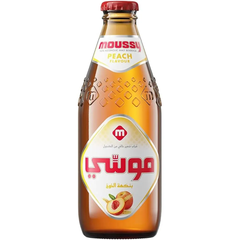 Moussy Malt Drink Peach Flavour Non Alcoholic Drink 330Ml