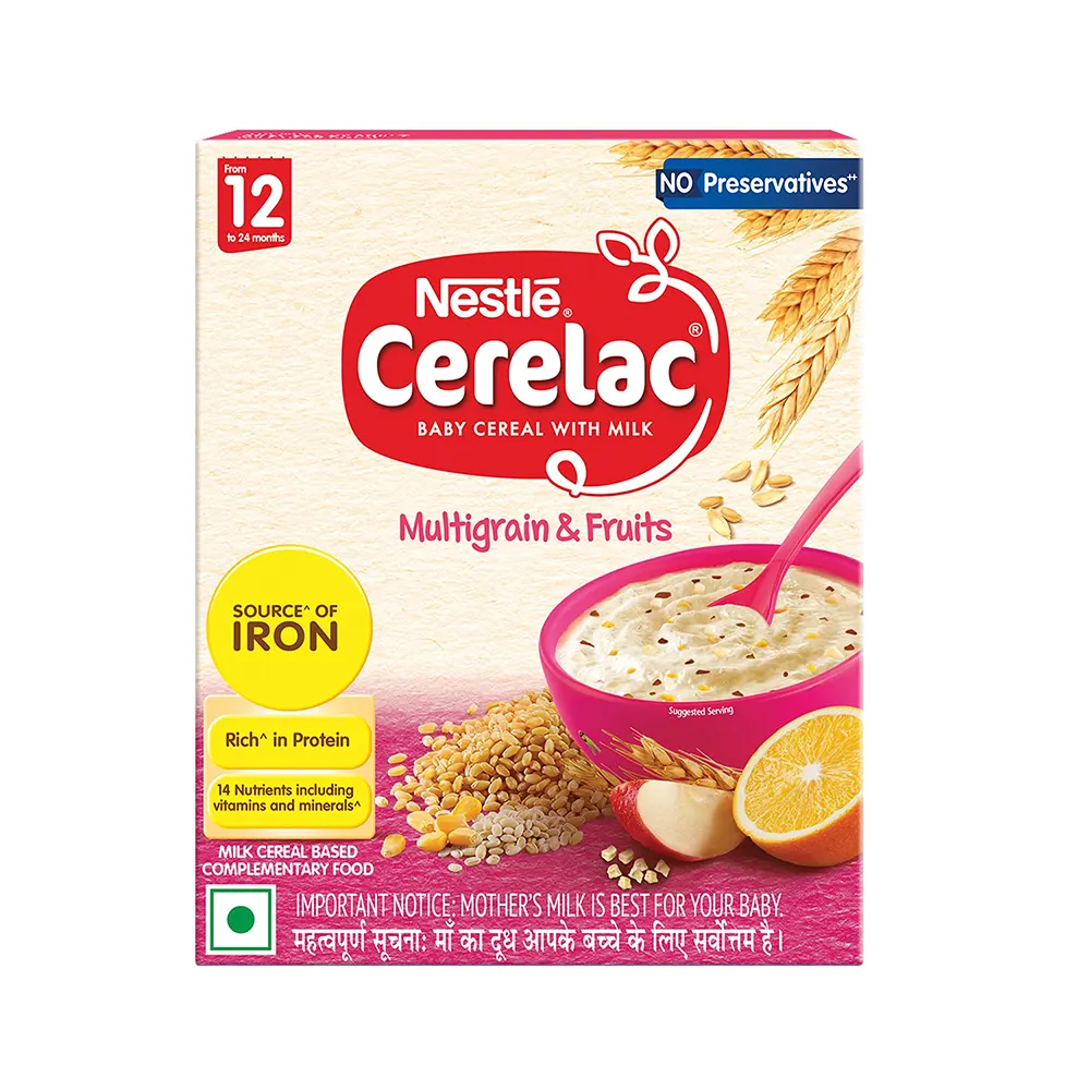 Nestle Cerelac Baby Creal With Milk Multigrain & Fruits From 12 To 24 Months  300G