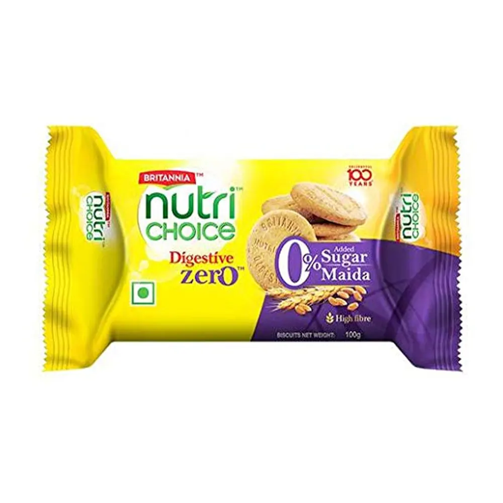 Britannia Nutri Choice Digestive Zero Sugar Free High Fibre 0% Added Sugar Maida 91.7G