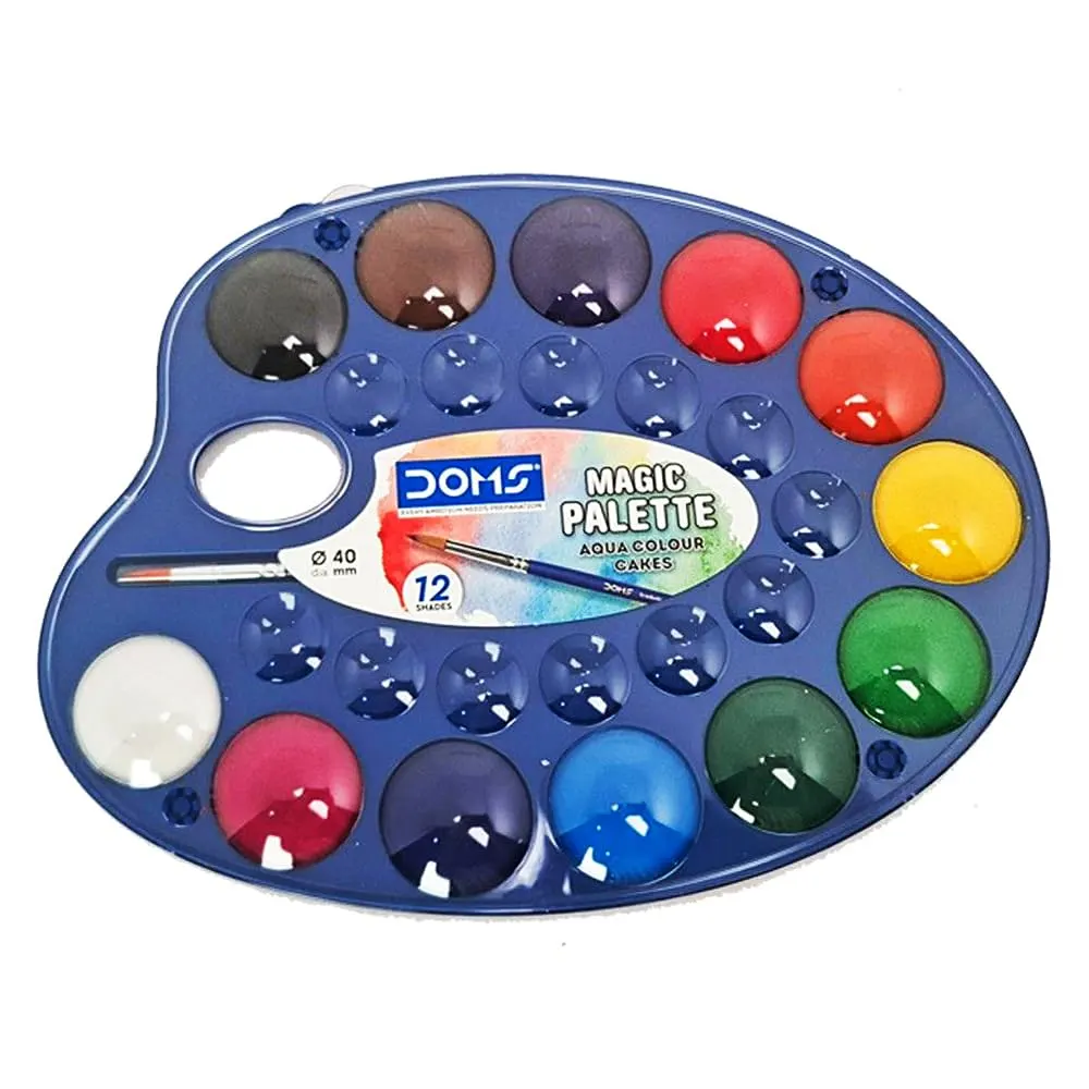 Doms Magic Palette Aqua Colour Cakes 12 Shades