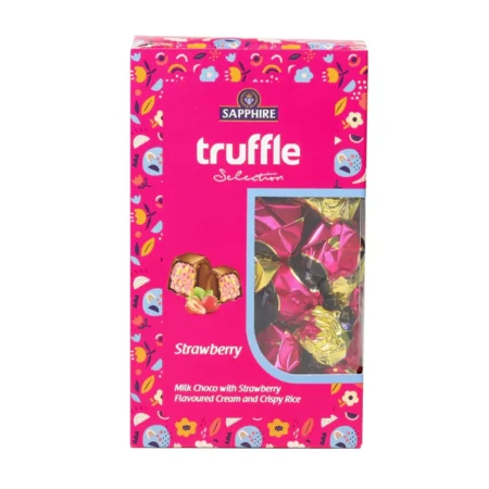 SAPPHIRE TRUFFLE SELECTION MILK ROSE WITH WHITE CHOCO & CRISPY RICE 440G