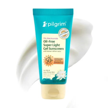 Pilgrim 5% Niacinamide Oil Free Super Gel Sunscreen With Koean White Lotus 40Ml