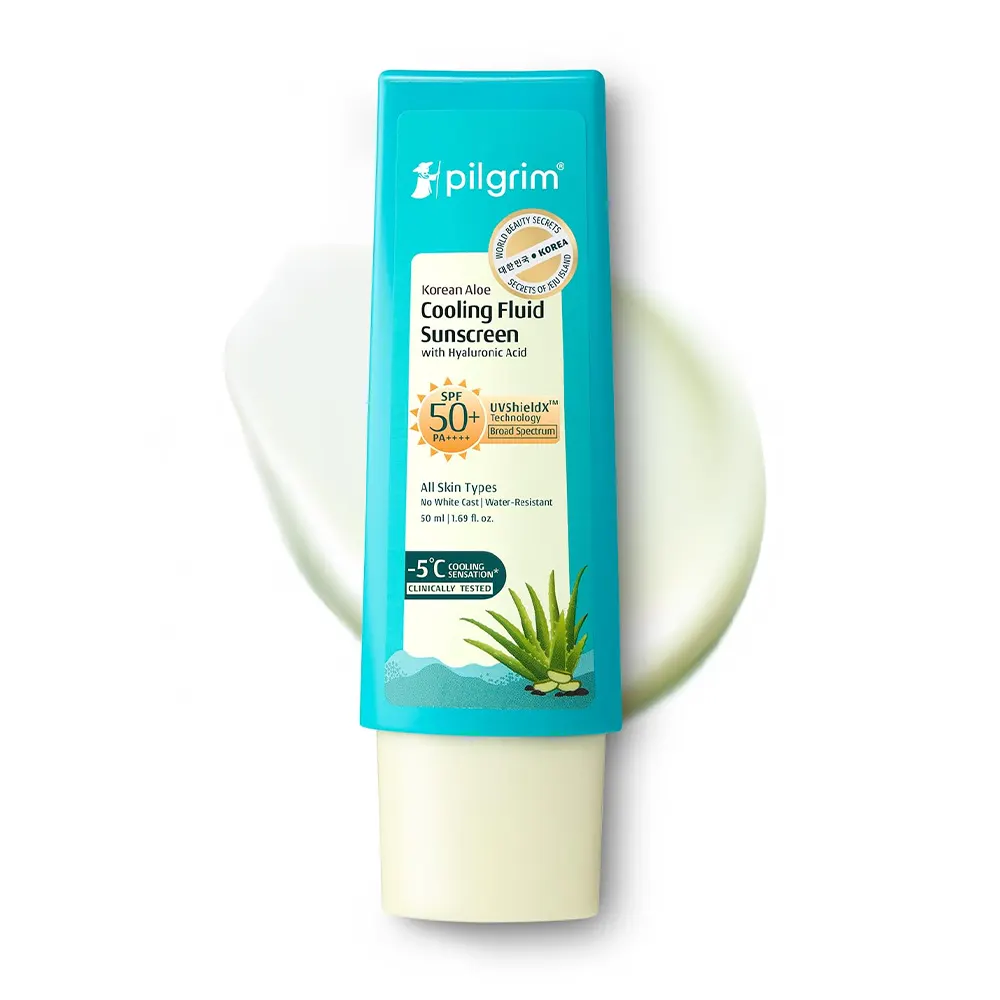 Pilgrim Korean Aloe Cooling Fluid Sunscreen With Hyaluronic Acid Spf+ 50Ml