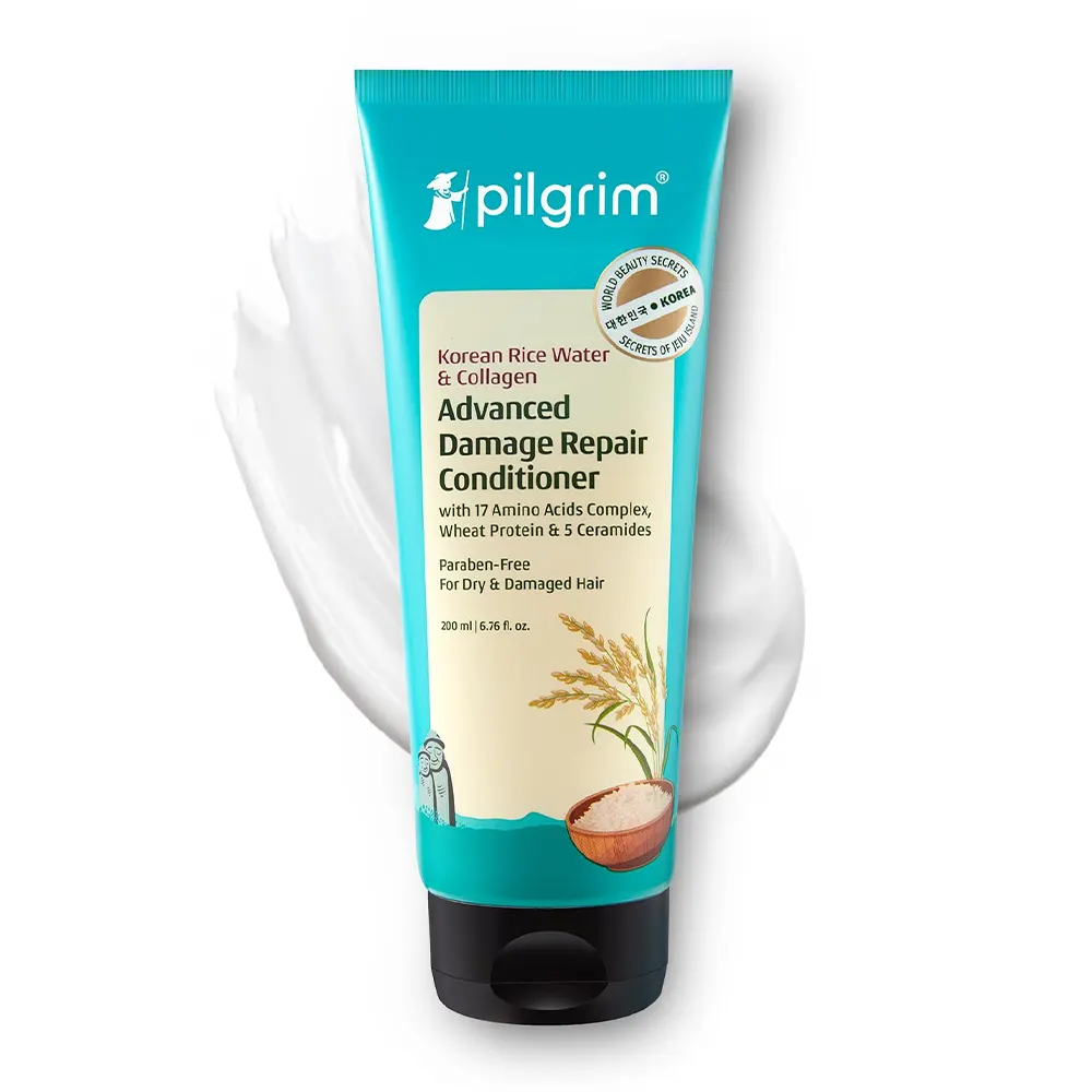 Pilgrim Korean Rice Water Advcaced Damaged Reapair Conditioner With 17 Amino Acids Complex Wheat Proteion &Amp; 5 Ceramides 200Ml