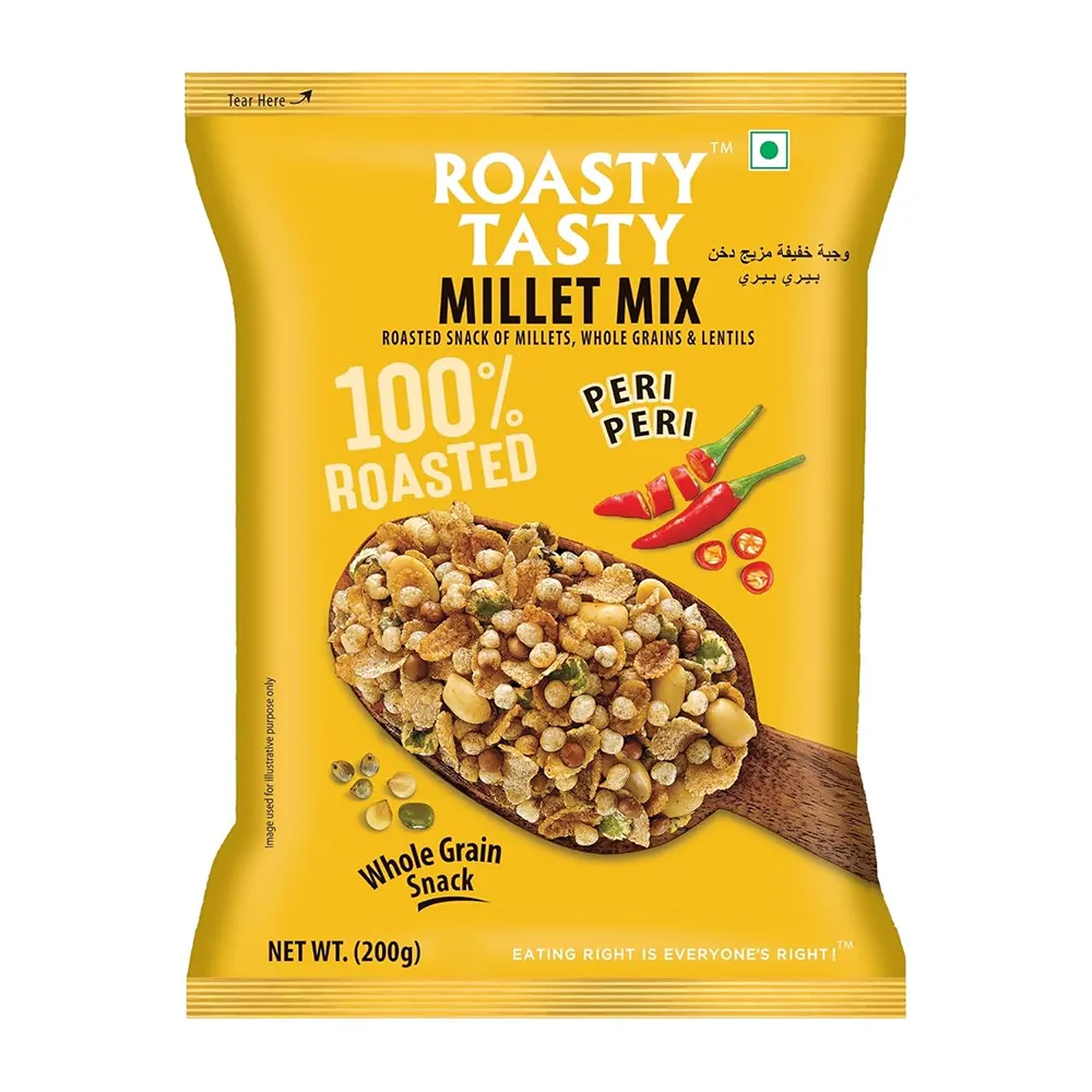 Roasty Tasty Millet Mix Peri Peri Whole Grain Snack 100% Roasted 150G