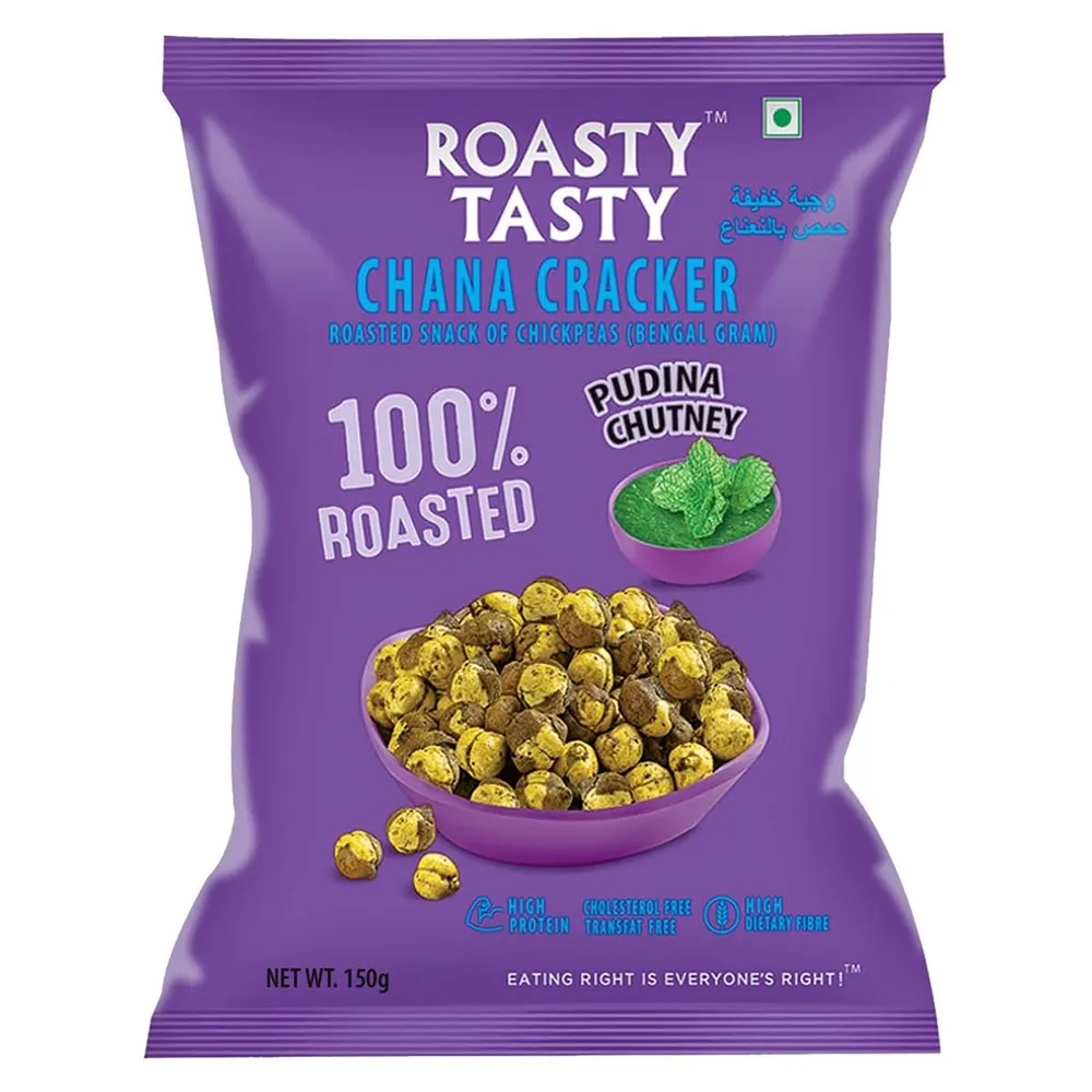 Roasty Tasty Chana Cracker Pudina Chutny 100% Roasted 150G