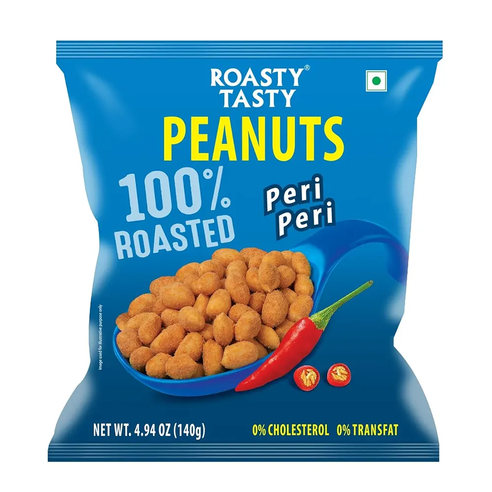 ROASTY TASTY PEANUTS PERI PERI 100% ROASTED 140G