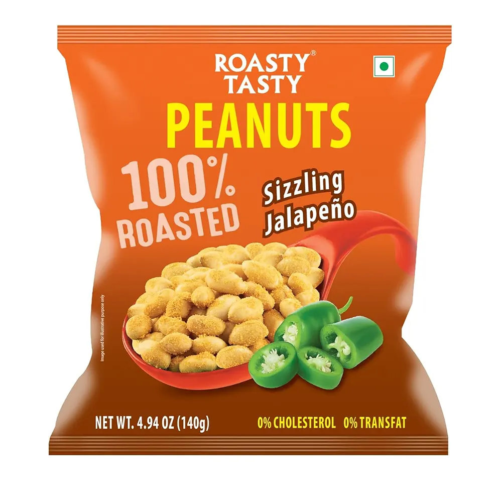 Roasty Tasty Peanuts Sizzling Jalapeno 100% Roasted 140G