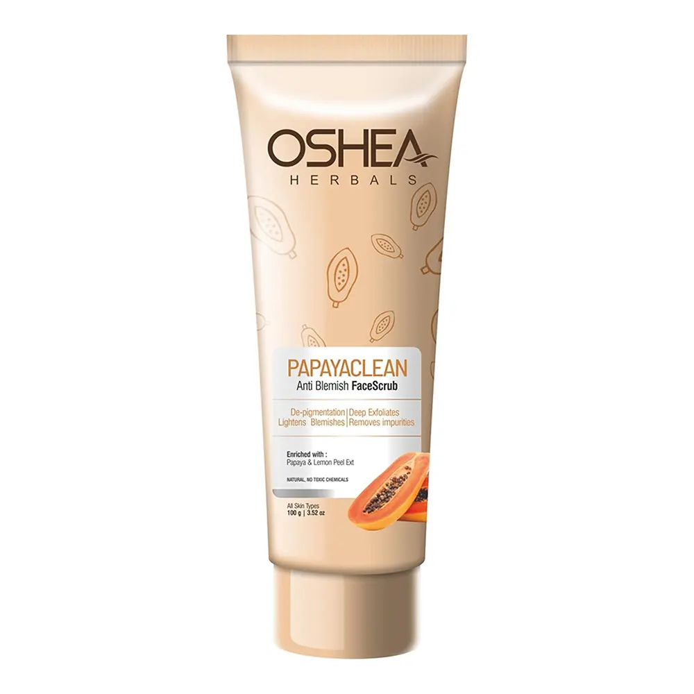 Oshea Herbals Papaya Clean Anti Blemish Face Scrub Enriched With Papaya Extract And Vitamin E 100G