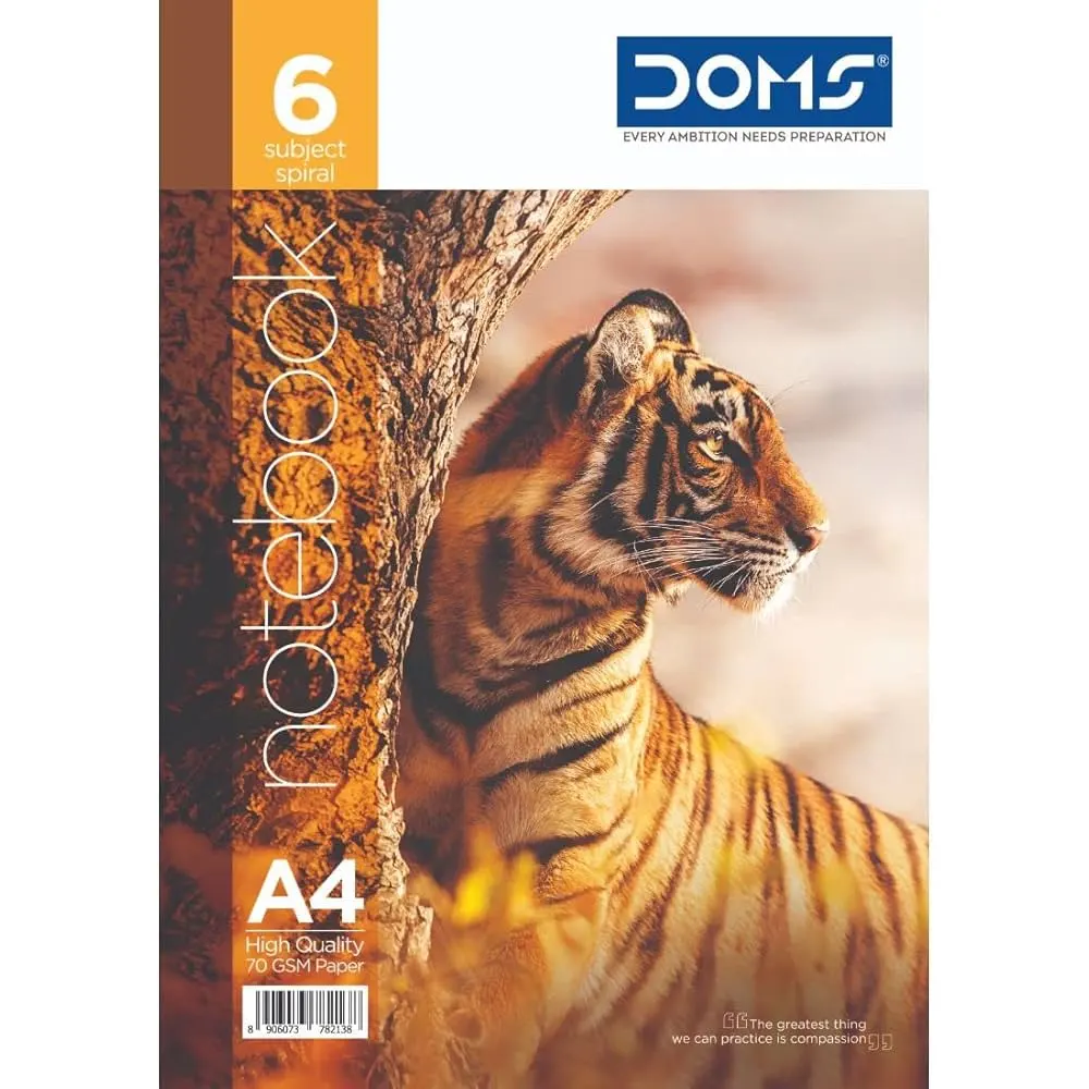 Doms 6 Subject Spiral Notebook 70 Gsm Paper 1N