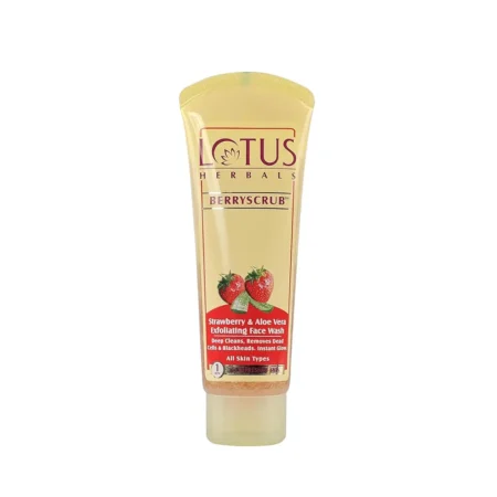 Lotus Herbals Berryscrub Strawberry &Amp; Aloe Vera Exfoliting Face Wash 80G