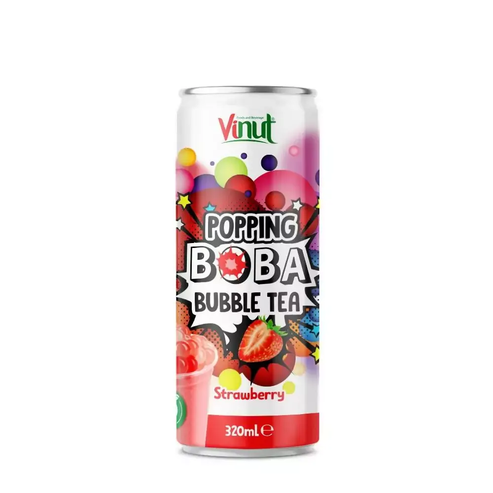 Vinut Popping Boba With Strawberry Juice Drink 320Ml