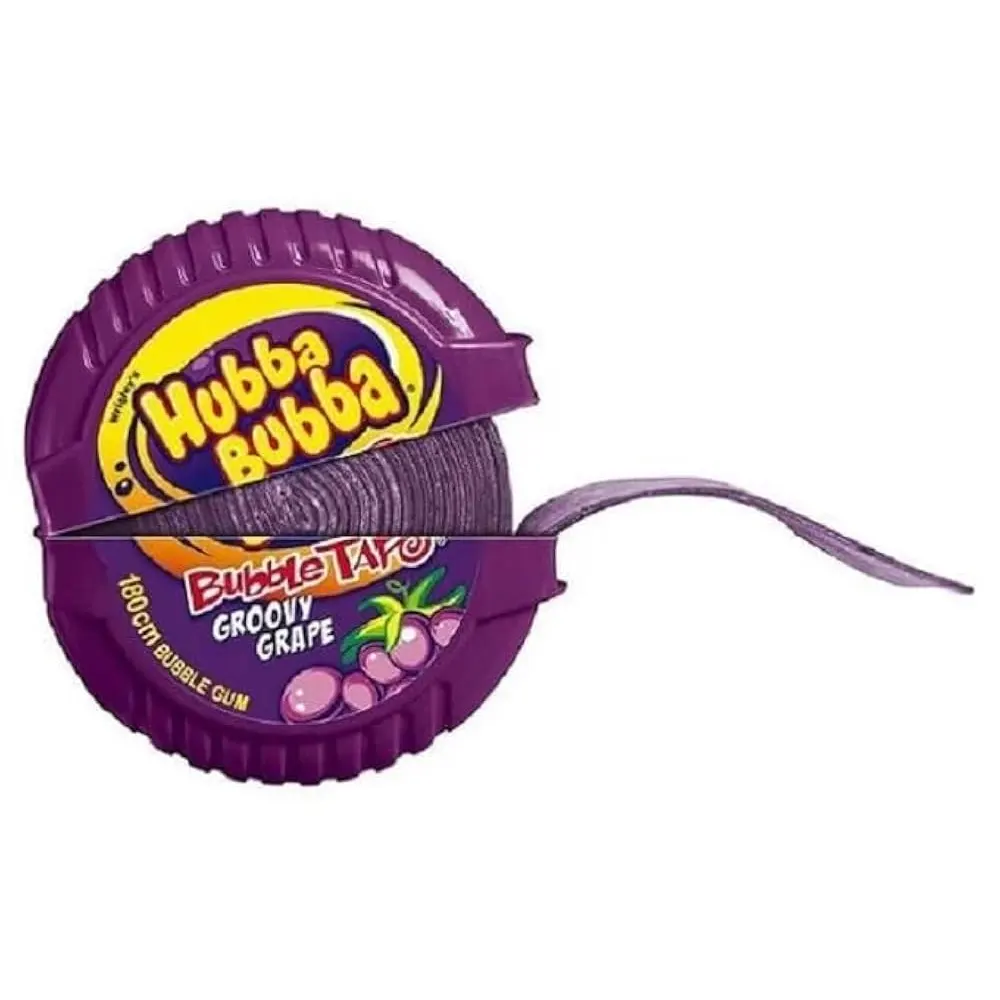 Wrigley'S Hubba Bubba Bubble Tape Groovy Grape Bubble Gum 56G