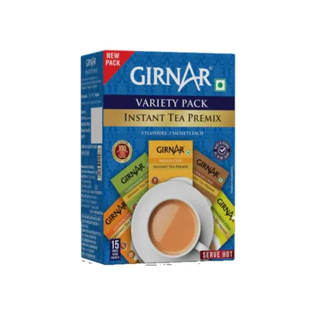 Girnar Variety Pack Instant Tea Premix Cardamom Masala And Ginger 3 Flavours 12 * 14G