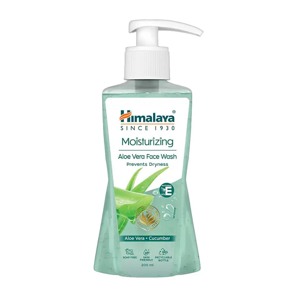 Himalaya Hydrating Aloe Vera Face Wash Makes Skin Soft And Supple Aloe Vera Cucumber 200Ml