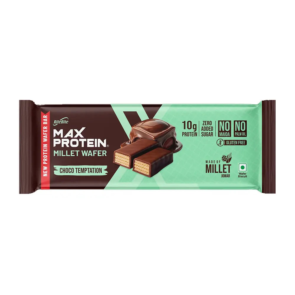 Rite Bite Max Protein Millet Wafer Choco Temptation Zero Added Sugar 40G