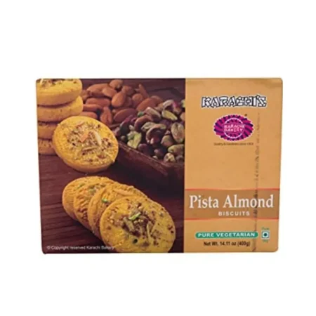 Karachi Bakery Karachi'S Pista Almond Biscuits Pure Vegetarian 400G