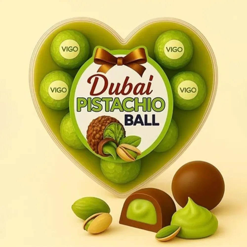 Vigo Smoothy Choco V5 Heart Impact Dubai Kunafa Bites Pistachio Cream 100G