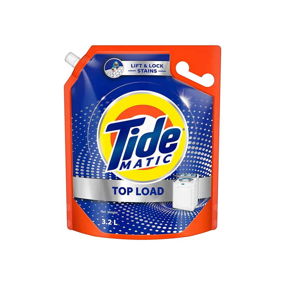 Tide Matic Top Load Lift And Lock Stains Rifil Pack Liquid Detergent 3.2L