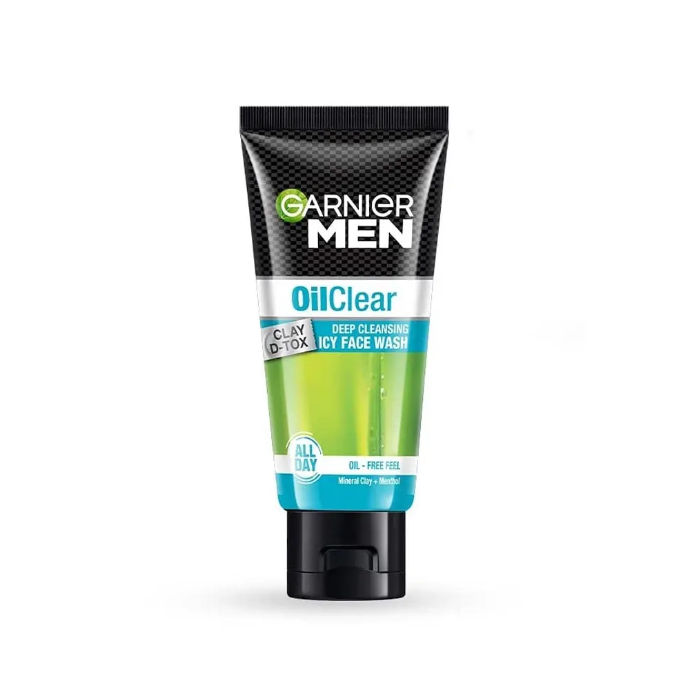 Garnier Men Clay D-Tox Oil Clear Anti Shine Icy Face Wash 50G