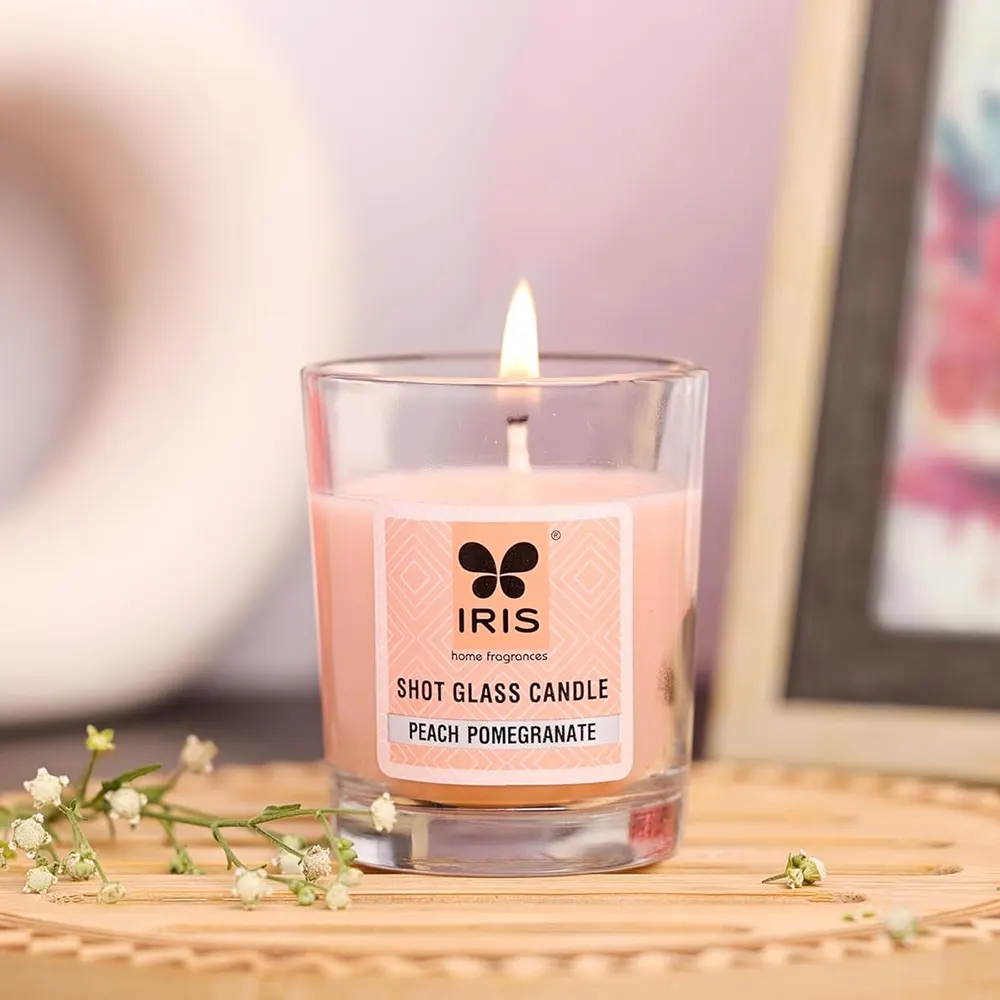 Iris Home Fragrances Peach Pomegranate Shot Glass Candle 40G