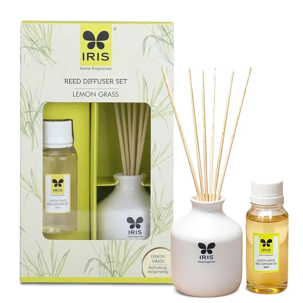 Iris Home Fragrances Reed Diffuser Oil Set Apple Lemon Grass Refreshing Invigorating 1N