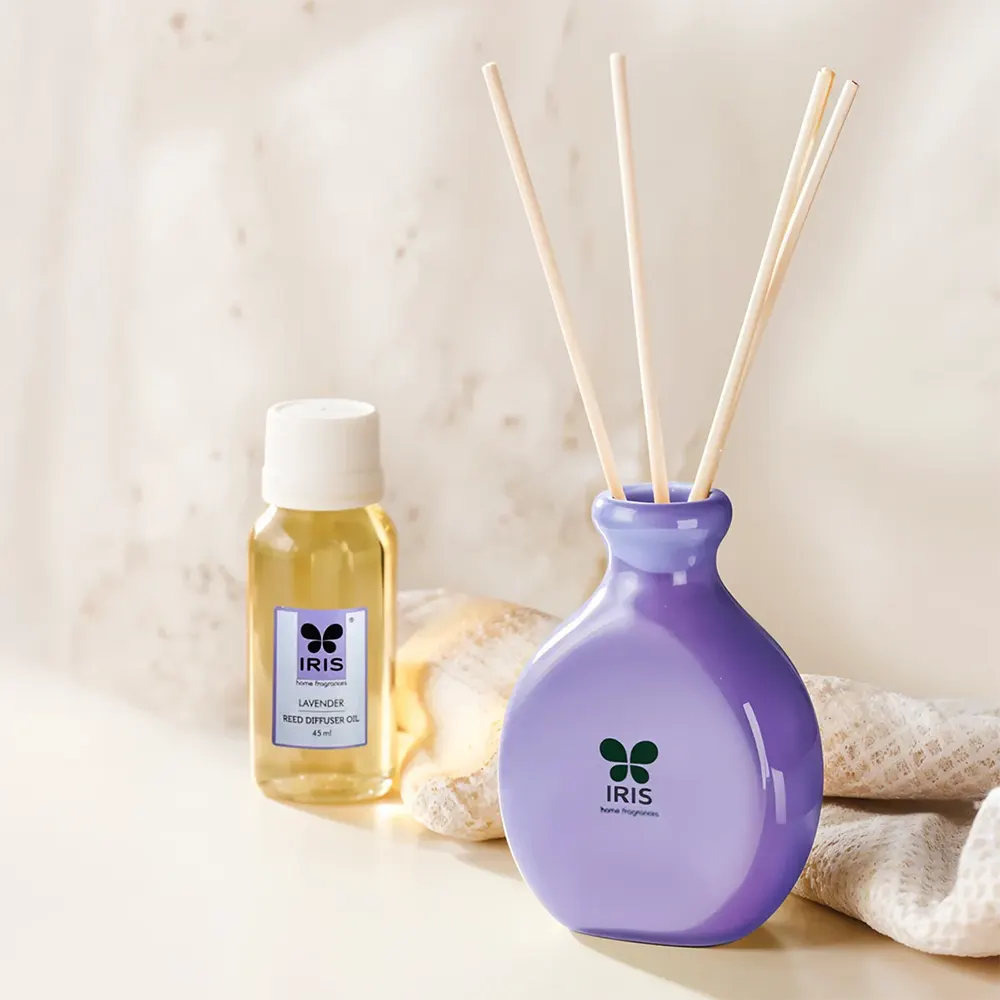 Iris Home Fragrances Reed Diffuser Oil Set Lavender De Stress Calming 1N * 45Ml