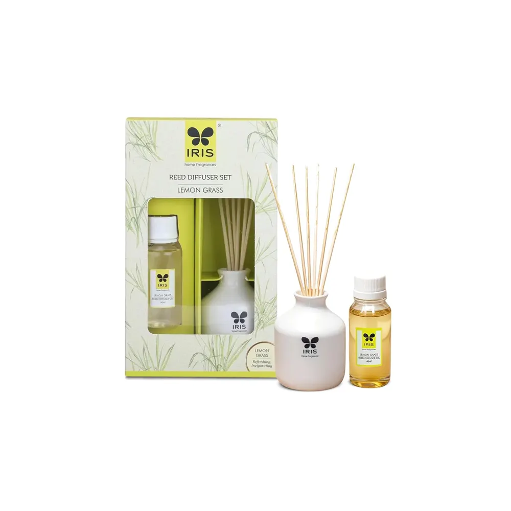 Iris Home Fragrances Reed Diffuser Oil Set Apple Lemon Grass Refreshing Invigorating 1N * 45Ml