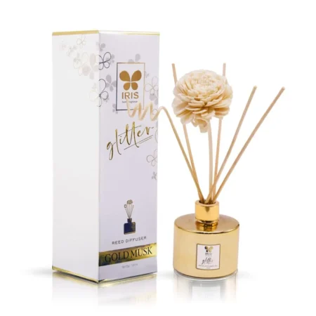 Iris Home Fragrances Glitter Reed Diffuser Gold Musk 100Ml