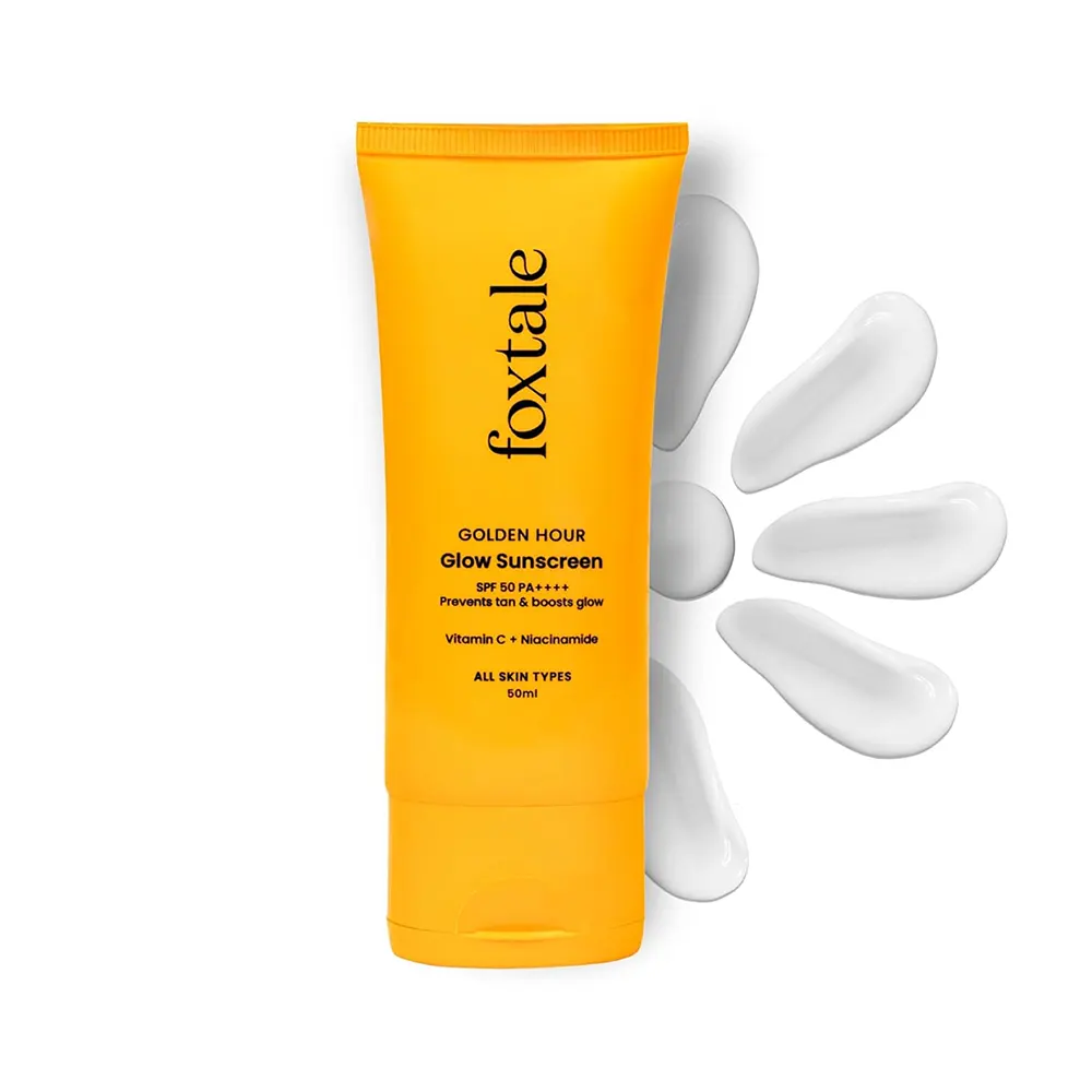 Foxtale Glow Sunscreen Spf 50 PA++++ Prevents Tan And Boosts Glow 80Ml