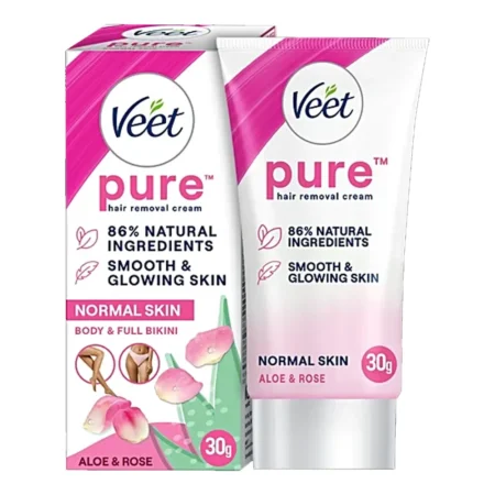 VEET PURE HAIR REMOVAL CREAM ORGANIC ALOE VERA AND ROSE EXTRACTS DRY TO NORMAL SKIN 60G